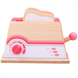 Bigjigs Toys Dřevěný toaster růžový - poškozený obal
