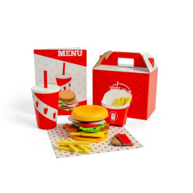 Bigjigs Toys Sada Burger a hranolky - poškozený obal