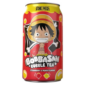 One Piece Ultra Pop Bubble Tea - Luffy, jahoda & broskev 330 ml