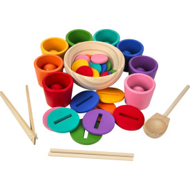 2Kids Toys Duhové kuličky, mince a kalíšky 8 barev - poškozený obal