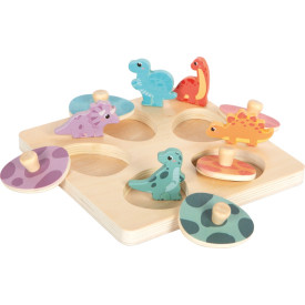 small foot Dřevěné paměťové puzzle Dino