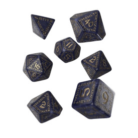 Sada runových kostek - Mixed Blue & Gold