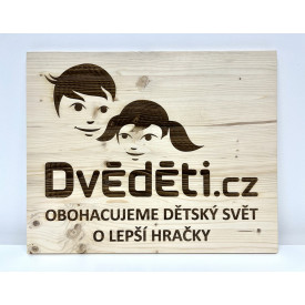 Dvěděti.cz Dřevěné logo 50x40 cm