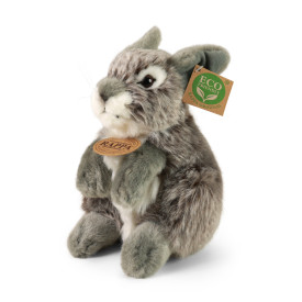 Rappa Plyšový zajíc šedý sedící 20 cm ECO-FRIENDLY