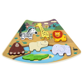 2Kids Toys Dřevěné puzzle Safari propojitelné