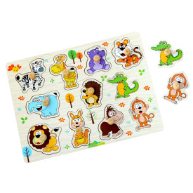 2Kids Toys Dřevěné puzzle Safari 11 dílků