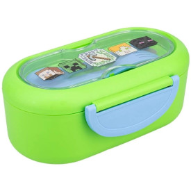 Krabička na svačinu Minecraft, s příborem a lžičkou