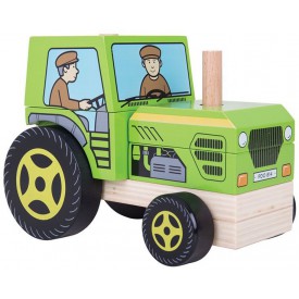 Bigjigs Toys dřevěné hračky - Nasazování traktor