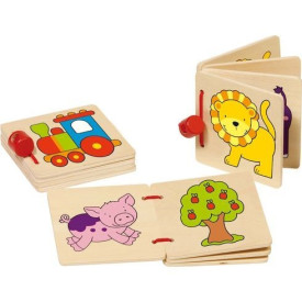 Goki Dřevěná obrázková knížka Mašinka