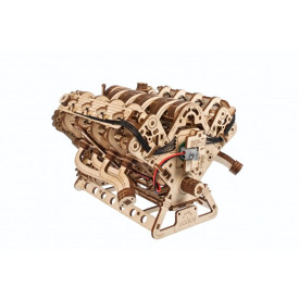 Ugears 3D dřevěné mechanické puzzle Motor V8
