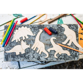 BeWooden Maluj a obkresluj - Dino