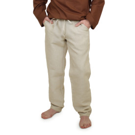 Lněné pánské kalhoty - přírodní