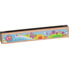 Goki Dřevěná foukací harmonika Flower