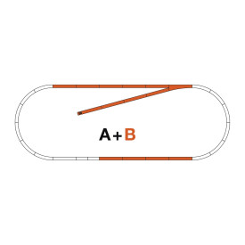 Roco Line Sada kolejí B (rovný úsek) s podložím - 42020