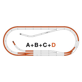 Roco Line Sada kolejí D (oblouk) s podložím - 42022