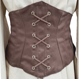 Bavlněný korzet Boudica - hnědý