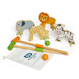 Bigjigs Toys Dřevěný kroket Džungle