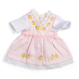 Bigjigs Toys Růžové šaty s bílým tričkem pro panenku 28 cm