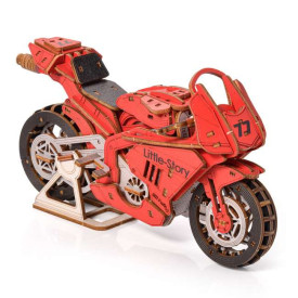Little Story 3D dřevěná skládačka Grand Prix červený