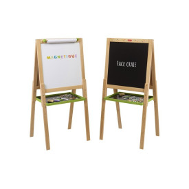 Jeujura Dřevěná multifunkční tabule 54x54 cm s rolí papíru