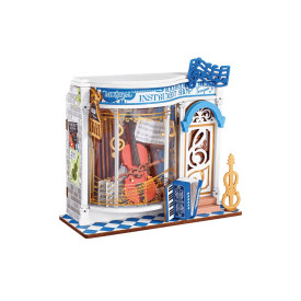 RoboTime 3D dřevěná skládačka Miniatura domečku mini Obchod s hudebními nástroji