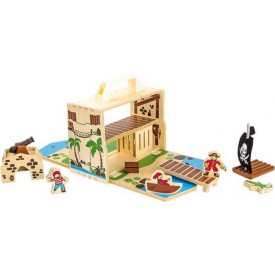 Dřevěná hračka - Pirátsky ostrov v kufru
