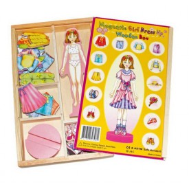 Dřevěné hračky - Převlékací magnetická panenka Magda