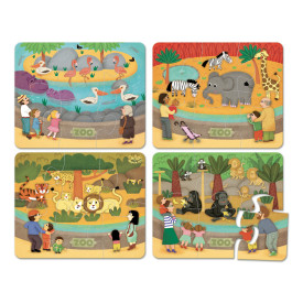 Vilac Dřevěné puzzle Zoo -  poškozený obal
