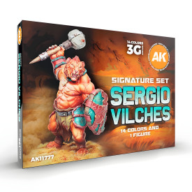 AK Interactive - Sergio Vilches: 3GEN Signature Set (14 barev a 1 figurka)
