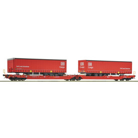 ROCO Dvojitý kloubový vagón T3000e se dvěma návěsy DB Cargo - 6600168