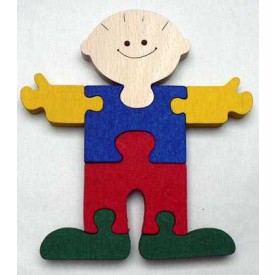 Dřevěné hračky - vkládací puzzle - Kluk bez rámečku