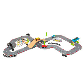 Bigjigs Rail Dřevěná autodráha závodní den - poškozený obal