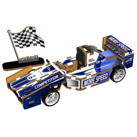 2Kids Toys 3D dřevěná skládačka Závodní formule