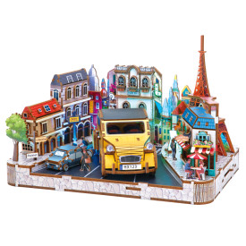 2Kids Toys 3D dřevěná skládačka Miniaturní scéna Evropské městečko