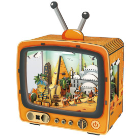 2Kids Toys 3D dřevěná skládačka Retro TV Pyramidy