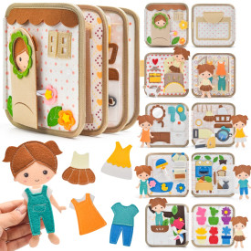2Kids Toys Senzorická busy kniha Domeček s panenkou
