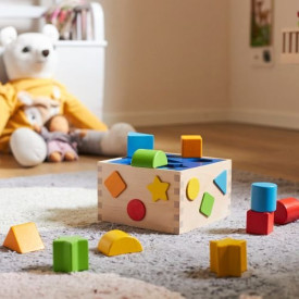 Goki Dřevěná vkládačka třídicí box s tvary