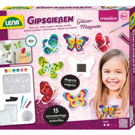 Lena Sádrové odlitky magnetek s třpytkami Motýli