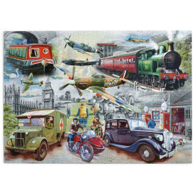 HOP Puzzle Historická vozidla1000 dílků