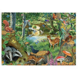 HOP Puzzle Lesní zvířátka u řeky 500 velkých dílků