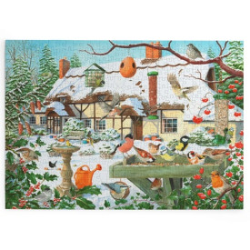 HOP Puzzle Zimní krmení ptáčků 500 velkých dílků