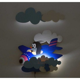 Dětská LED lampička - Krtek v letadle