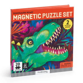 Mudpuppy Magnetické puzzle Řev dinosaurů 2x20 dílků
