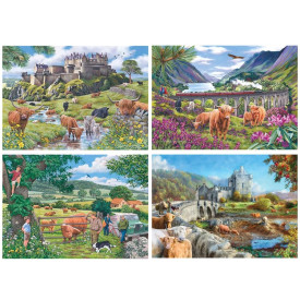 HOP Puzzle Toulky skotskou Vysočinou 4x500 dílků