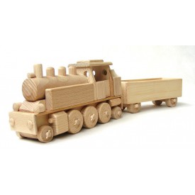 Ceeda Cavity - dřevěný vláček - Parní lokomotiva s vagónem