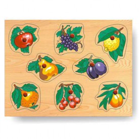 Dřevěné vkládací puzzle - Vkládačka - Ovoce na stromě