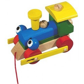 Dřevěné hračky - dřevěný vláček - Mrkací mašinka 