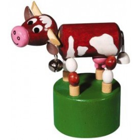 Dřevěné hračky -  dekorace - Mačkací figurka Kráva