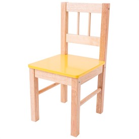 Bigjigs Toys - Dřevěná židle žlutá