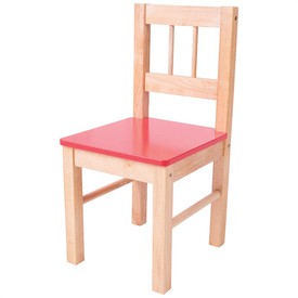 Bigjigs Toys - Dřevěná židle červená